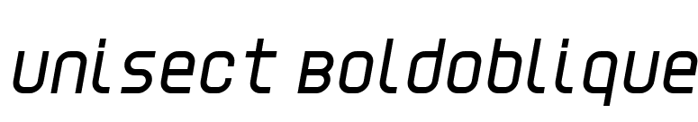 Unisect BoldOblique font preview