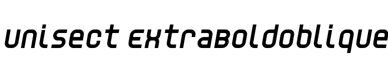 Unisect ExtraBoldOblique font preview