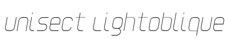 Unisect LightOblique font preview
