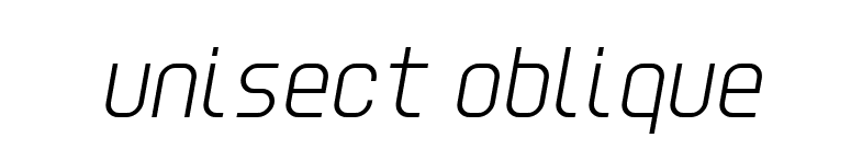 Unisect Oblique font preview
