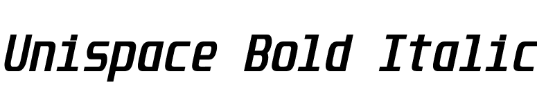 Unispace Bold Italic font preview