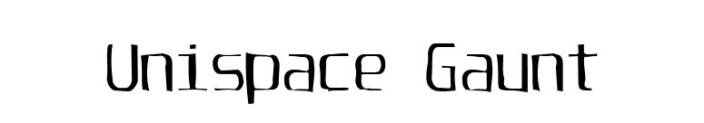 Unispace Gaunt font preview