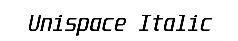 Unispace Italic font preview