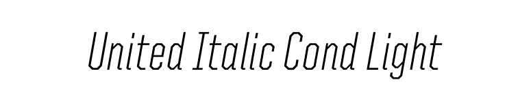 United Italic Cond Light font preview
