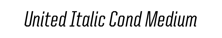 United Italic Cond Medium font preview