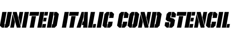 United Italic Cond Stencil font preview