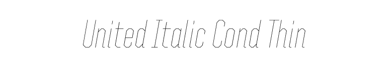 United Italic Cond Thin font preview
