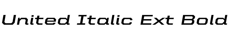 United Italic Ext Bold font preview