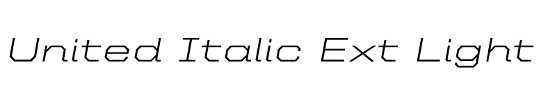United Italic Ext Light font preview