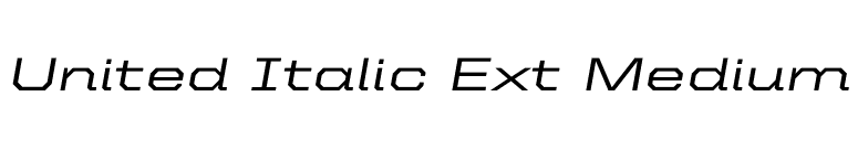 United Italic Ext Medium font preview