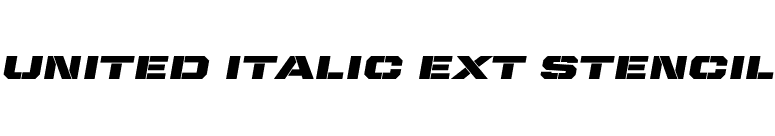 United Italic Ext Stencil font preview