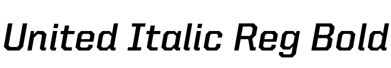 United Italic Reg Bold font preview