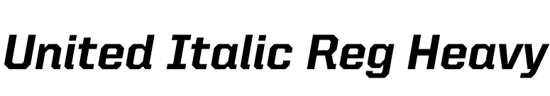 United Italic Reg Heavy font preview