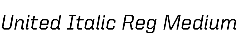 United Italic Reg Medium font preview
