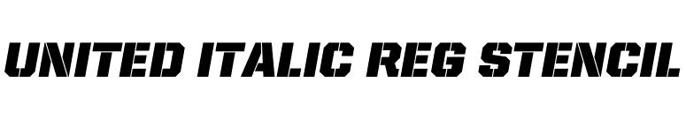 United Italic Reg Stencil font preview
