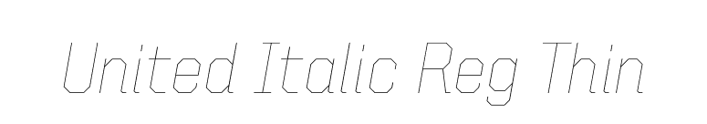 United Italic Reg Thin font preview