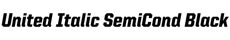 United Italic SemiCond Black font preview