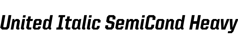 United Italic SemiCond Heavy font preview