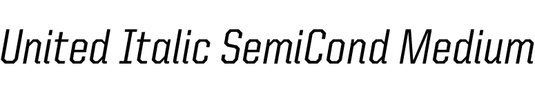United Italic SemiCond Medium font preview