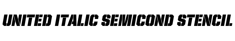 United Italic SemiCond Stencil font preview