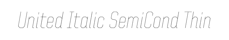 United Italic SemiCond Thin font preview