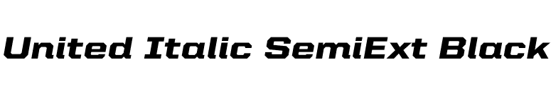 United Italic SemiExt Black font preview