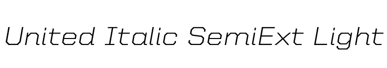 United Italic SemiExt Light font preview