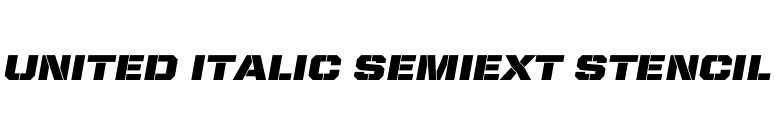 United Italic SemiExt Stencil font preview