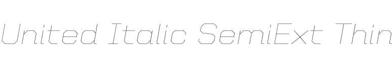 United Italic SemiExt Thin font preview