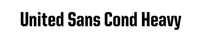 United Sans Cond Heavy font preview