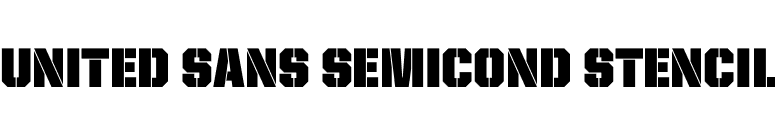 United Sans SemiCond Stencil font preview