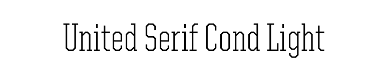 United Serif Cond Light font preview