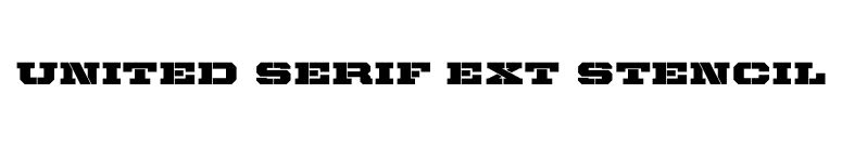 United Serif Ext Stencil font preview
