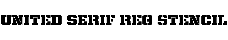 United Serif Reg Stencil font preview