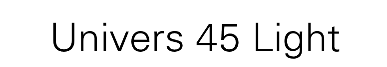 Univers 45 Light font preview