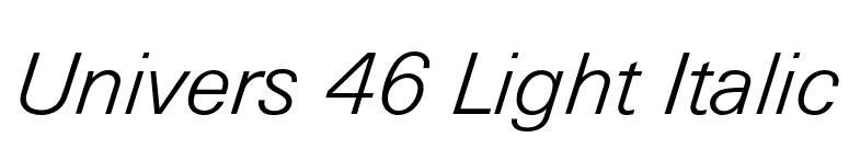 Univers 46 Light Italic font preview