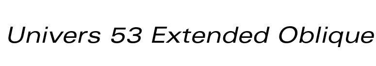 Univers 53 Extended Oblique font preview