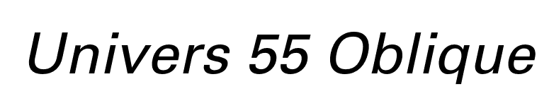 Univers 55 Oblique font preview