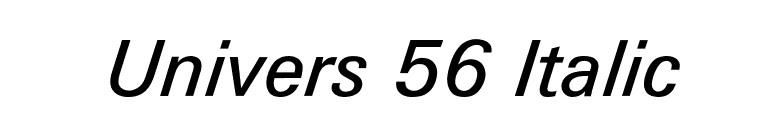 Univers 56 Italic font preview