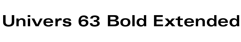 Univers 63 Bold Extended font preview
