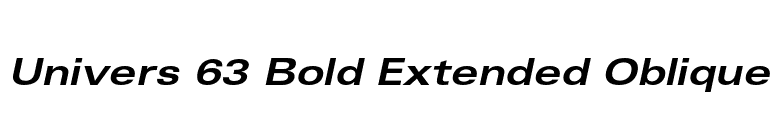 Univers 63 Bold Extended Oblique font preview