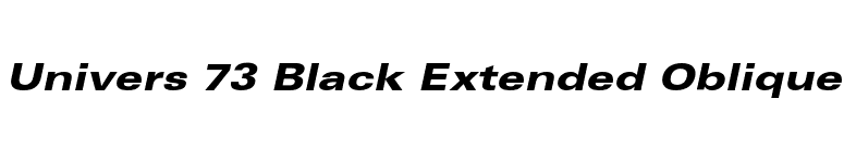 Univers 73 Black Extended Oblique font preview