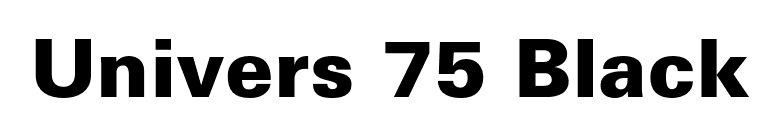 Univers 75 Black font preview