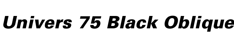 Univers 75 Black Oblique font preview