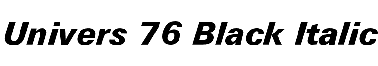 Univers 76 Black Italic font preview