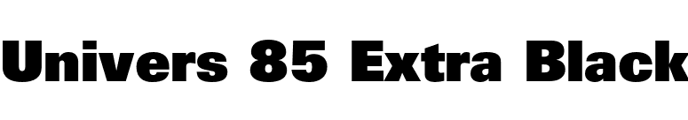 Univers 85 Extra Black font preview