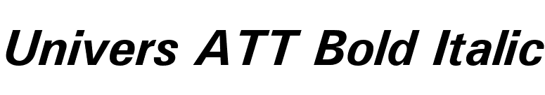 Univers ATT Bold Italic font preview