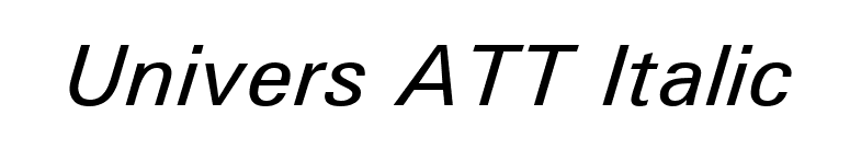 Univers ATT Italic font preview