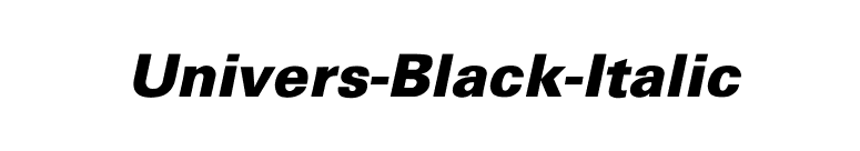 Univers-Black-Italic font preview