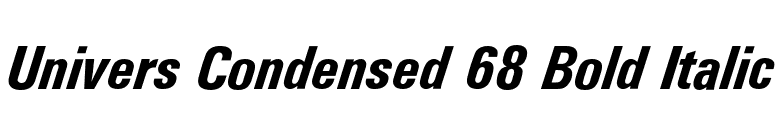Univers Condensed 68 Bold Italic font preview
